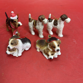 Vintage Christmas Dog Figurines Lot 5