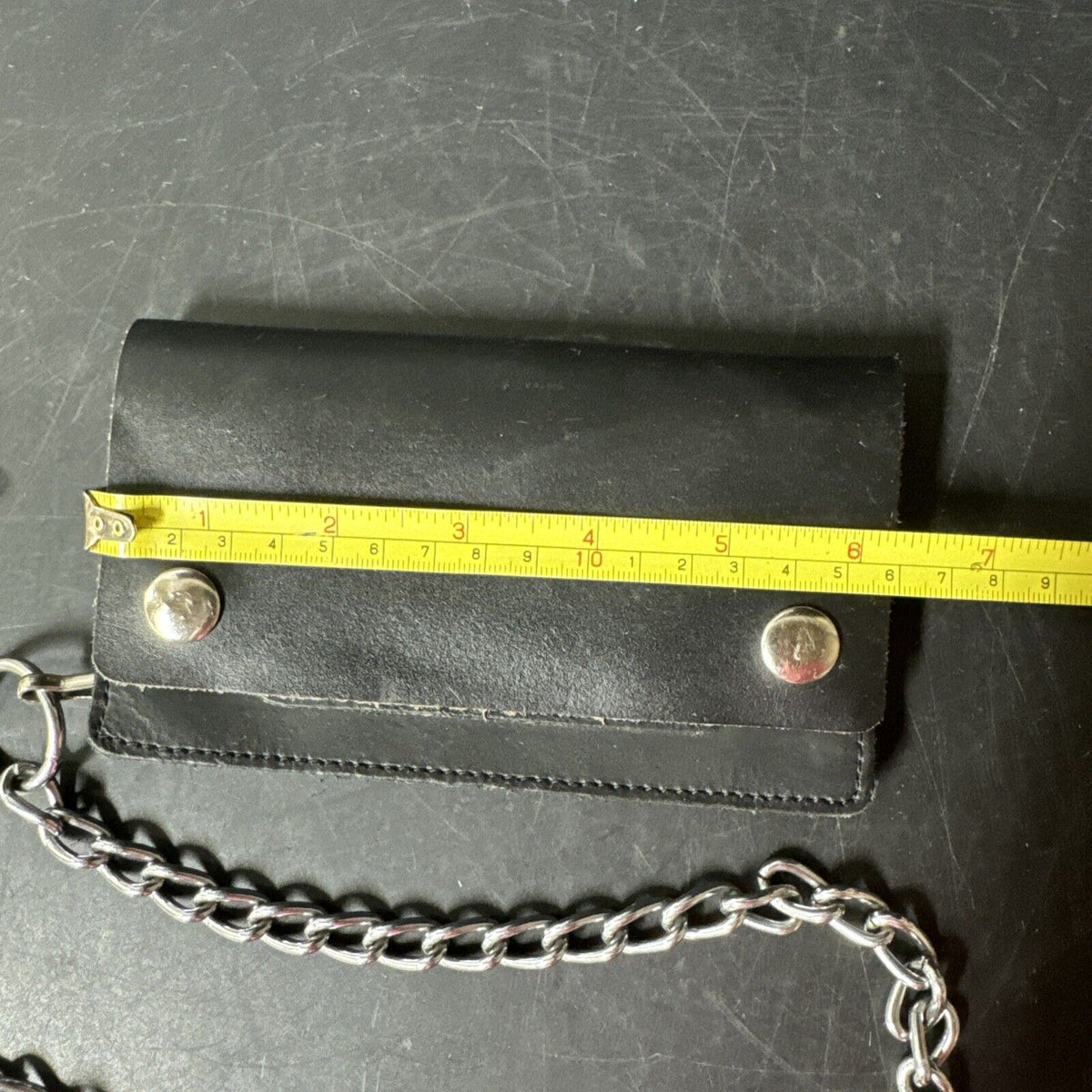 Black Leather Chain Wallet Long Style Billetera