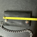 Black Leather Chain Wallet Long Style Billetera