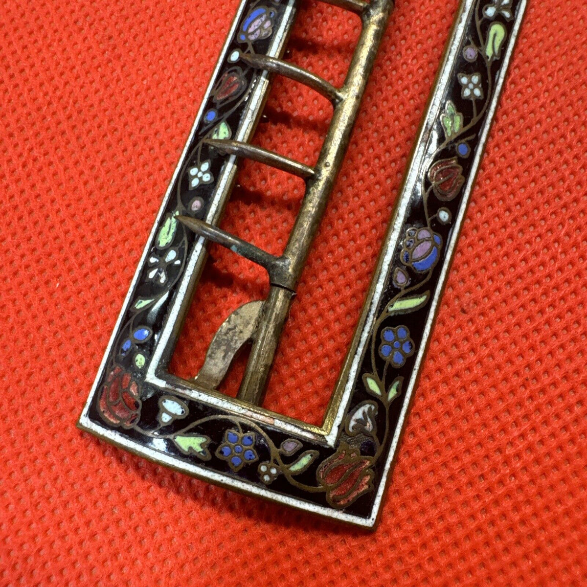 Antique Victorian Enamel Brass Buckle