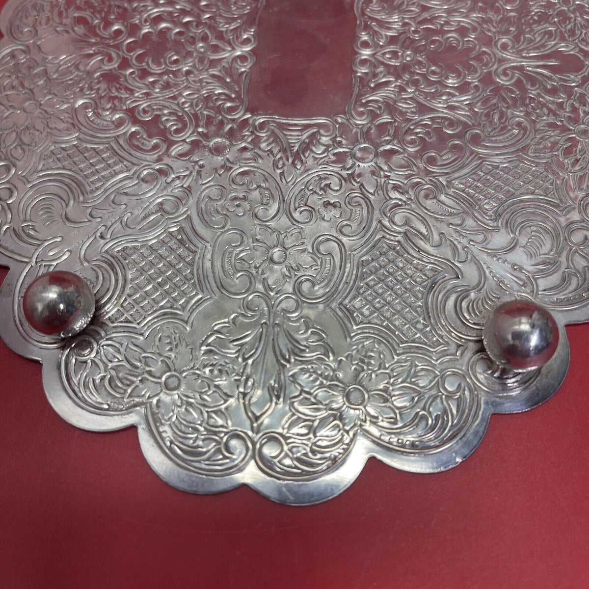 Silver Plate, Patterned Oval Stand, 8 “x 6 “