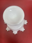 Fenton compote bowl on pedestal with ruffled gold edge