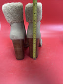 Steve Madden Fur Trimmed Timing High Heel Tan Beige High Heel Boot Bootie S.9.5