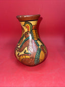 Vintage Hand Painted Aztec Mayan Tribal Art Vases Lot 3