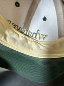 VTG 90s Sayings Snap Back Hat “Whatever” Beige With Green Brim