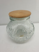 Set 2 Large Glasses Jar Cork Lid 11" and 7” tall. Not Air Tight