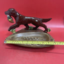 Ceramic figurine Hunting an Irish Setter dog “Duck in the mouth” on an stand