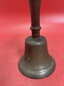 Antique Brass Metal School House Dinner Church Farm 8”,Bell Wood Handle