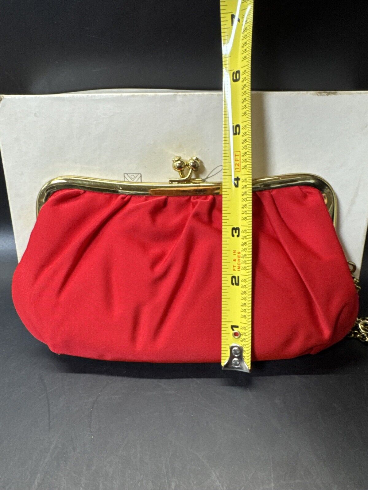 Vintage St. Thomas Red Gold Clutch Purse Handbag