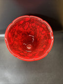 Murano Vase Made In Italy Red Millefiori Hand Blown Glass Heavy Vase 11" Tall