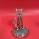 Vintage Glass Candlestick glass stick handle 5.5"Set 2