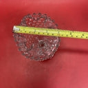 Duncan & Miller Clear Glass Hobnail Crimped Footed Vase Vintage