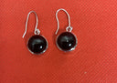 925 Silver Earrings Rounder with Black Stone (5 g)