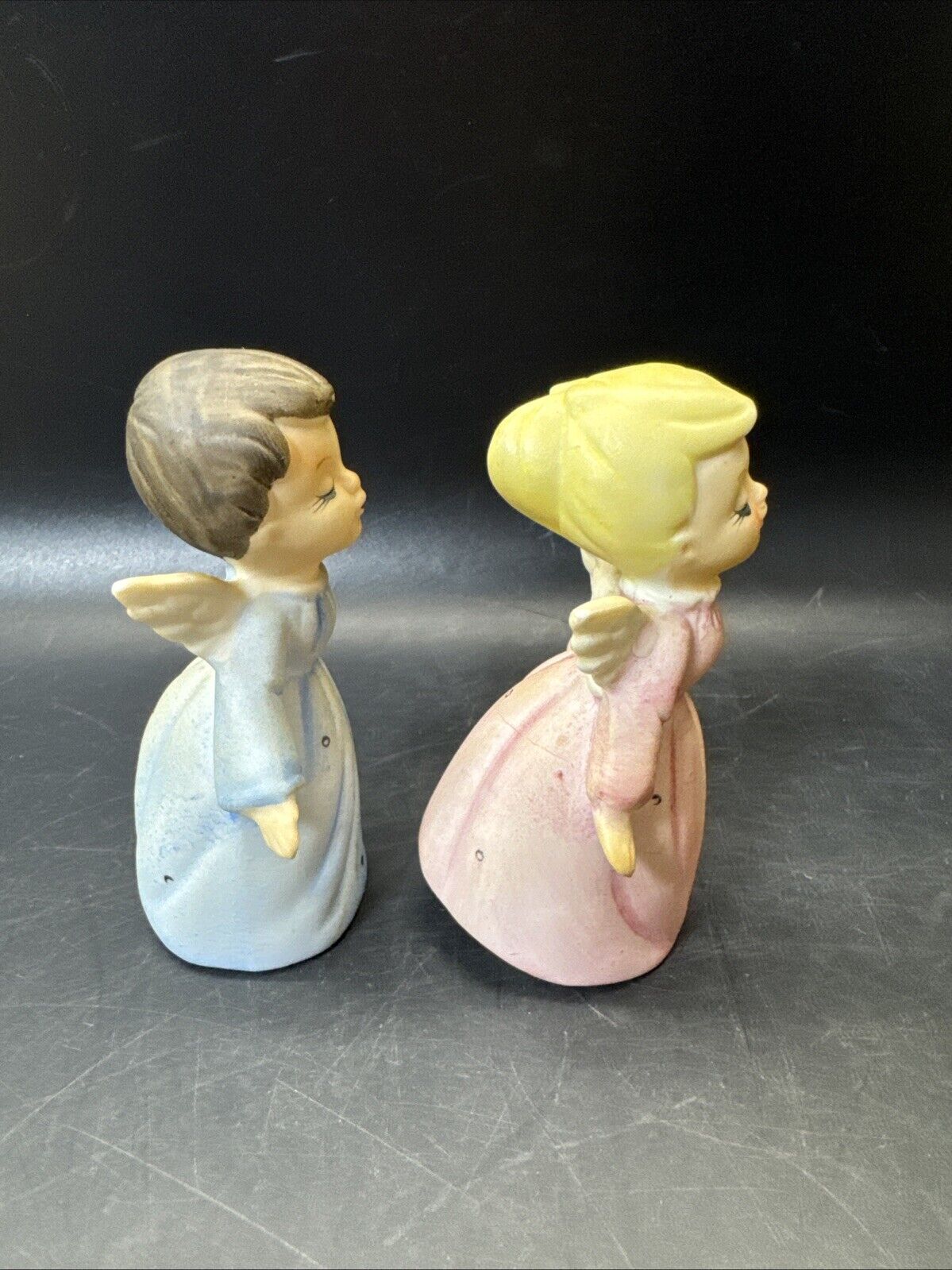 Cute Little Angels Boy and Girl Kissing/Made in Japan