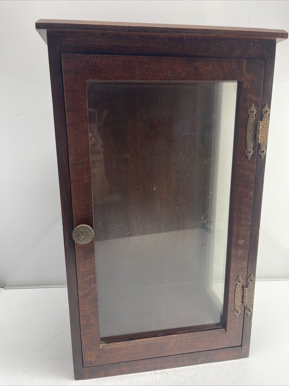 Wooden Cabinet Box Display Glass 23”x 13”x 9”