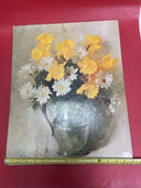 Vintage Still Life Rudolph Colao Daisies Art P litho 20" x 16" on board