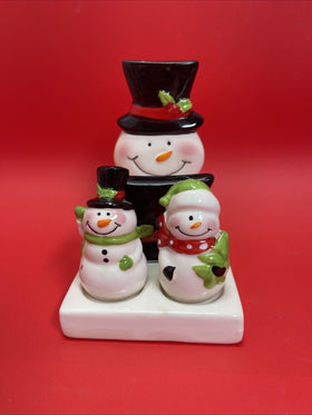 Adorable Snowman Napkin Holder w/ Salt and Pepper Set