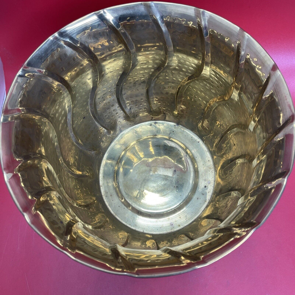 Vintage  Solid Brass Nesting Spiral Bowl Planters 11.5”  India