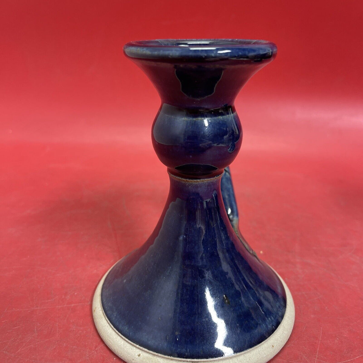 Vintage Celtic Clays Pottery ,Blue Fish Candle Made In Ireland