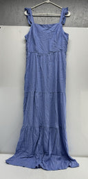 Market & Spruce Estella Smocked Back Maxi Dress Blue Sz L