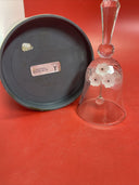 Vintage Swarovski Crystal Dinner Bell with Frosted Flowers