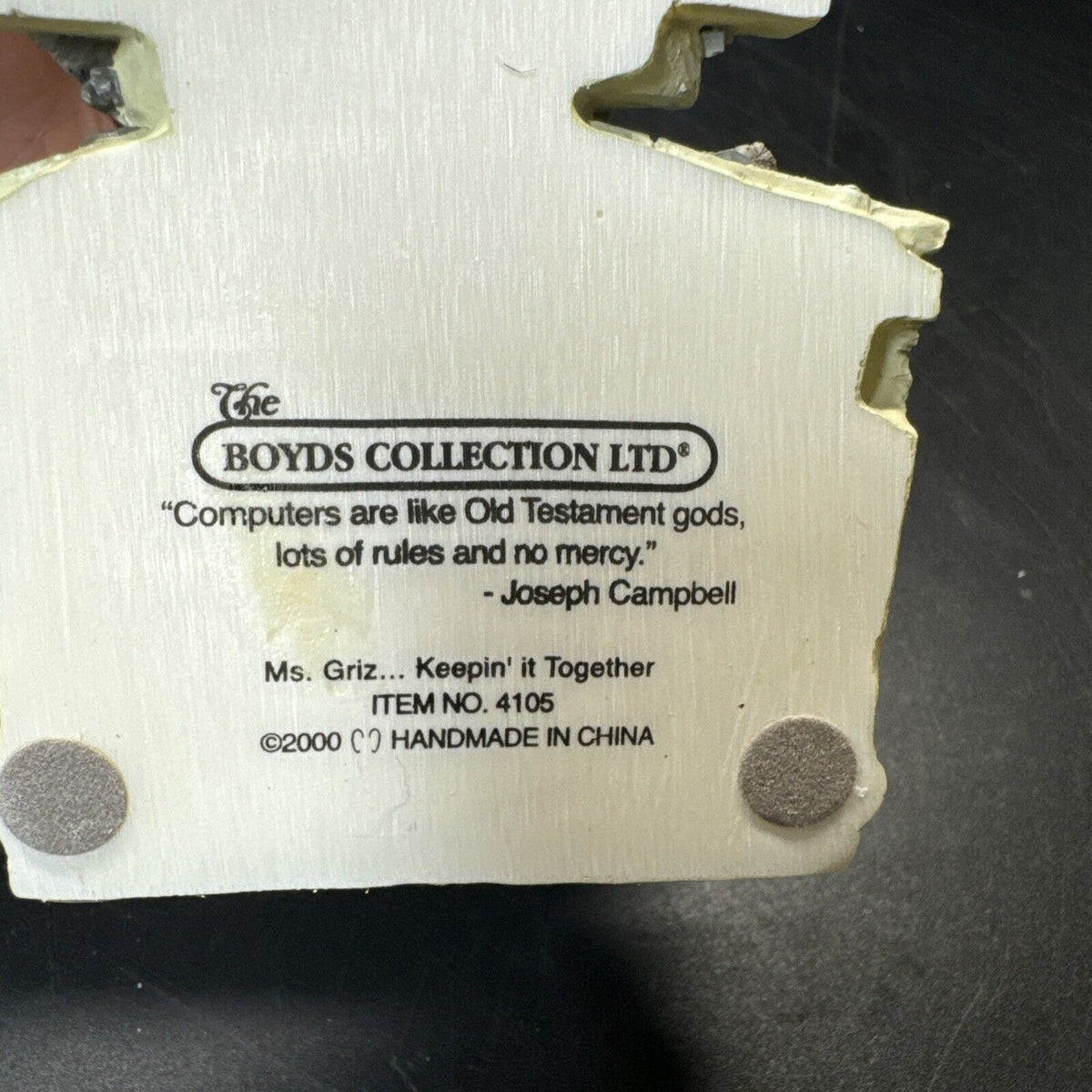 Boyds Bears & Friends, " Ms Griz...Keeping it Together"  Item # 4105/ 2000