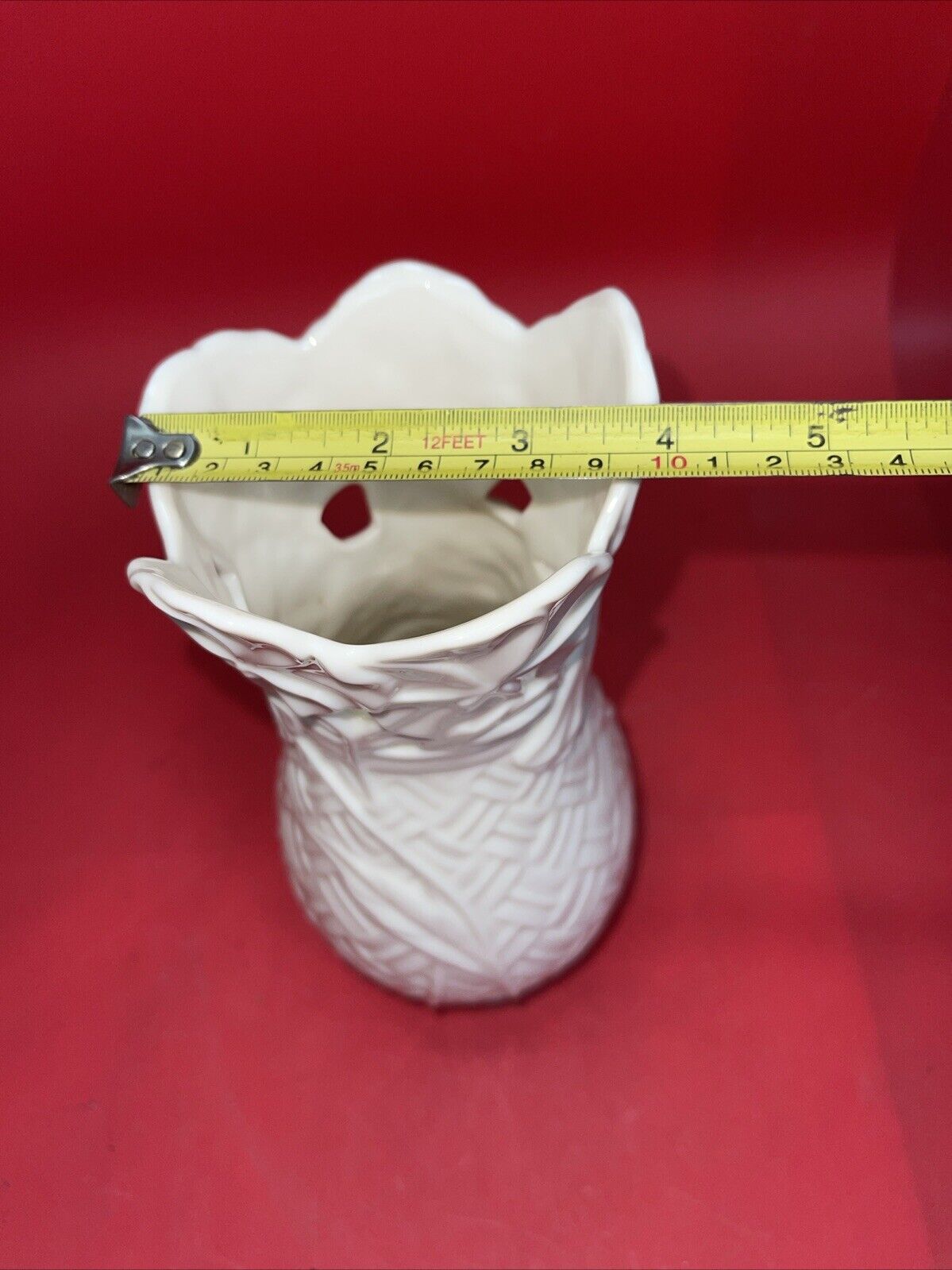 Lenox Basket Of Flowers Collection Vase Pansy 9” Ivory Porcelain