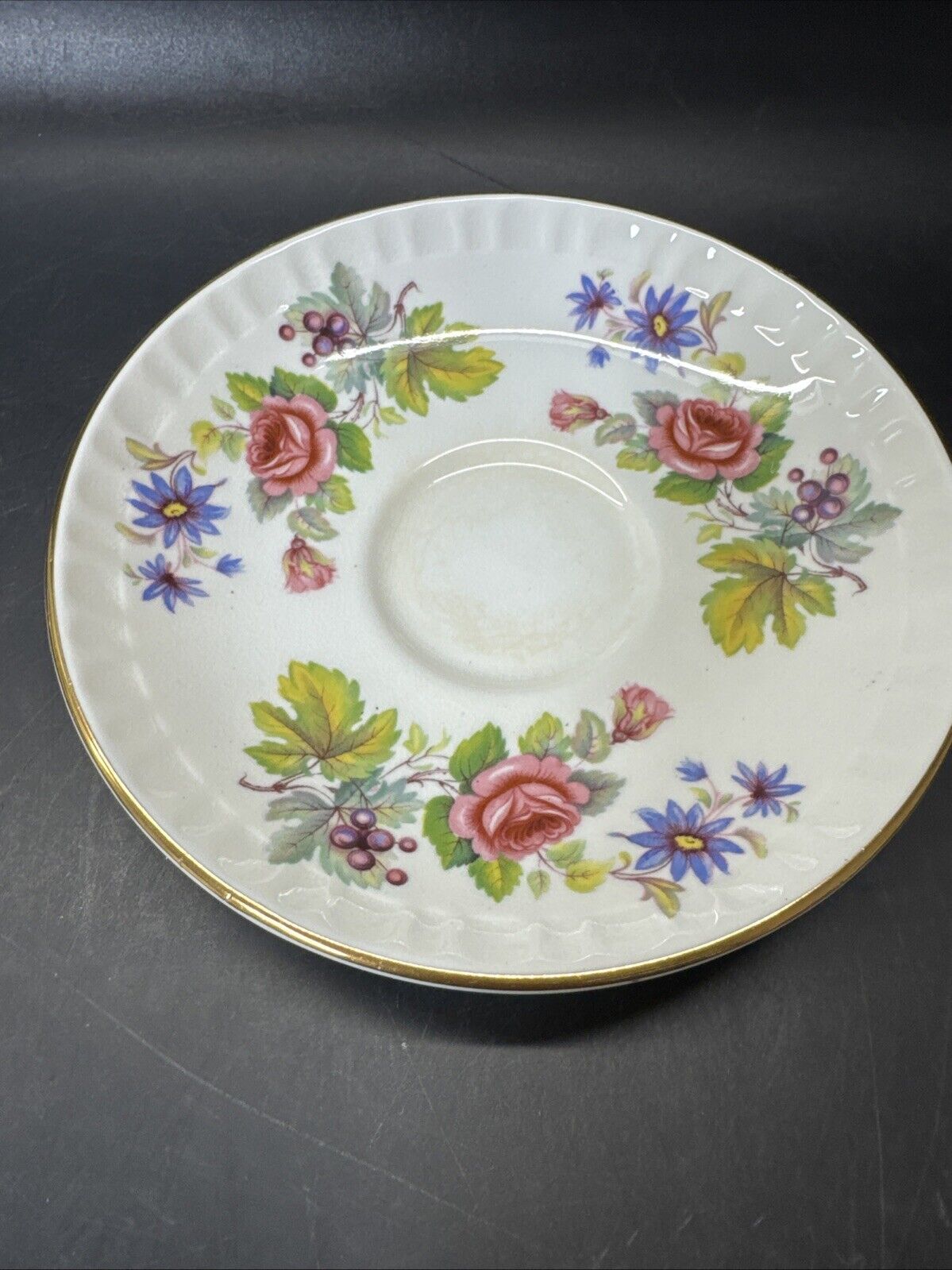 Staffordshire Bone China Crown Tea Cup & Saucer/ Set Of 2