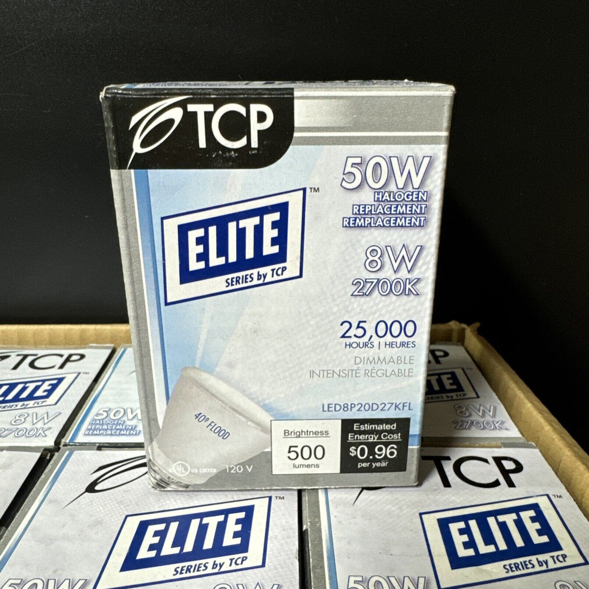 TCP Elite 50W 8W 2700K 25,000 Hours 500 Lumens Dimmable Light Bulbs/ Lot Of 12