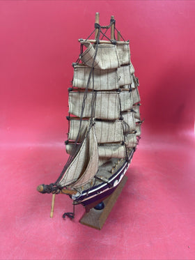 Wooden Ship Model With Anchor