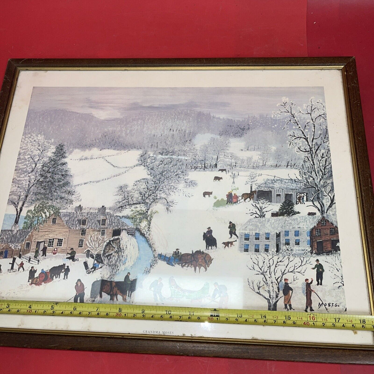 Vintage Art Print Grandma Moses 1951 A Frosty Day Art In America