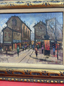 Vintage Oil Painting City.In a Beautiful Frame.