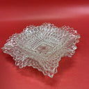 Vintage Indiana Glass Diamond Point Ruffle Edge Trinket  Candy Dishes Set 3