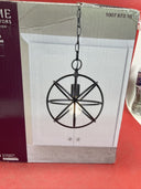 Home Decorators Collection Sarolta Sands 1-Light Black Orb Cage Pendant Light