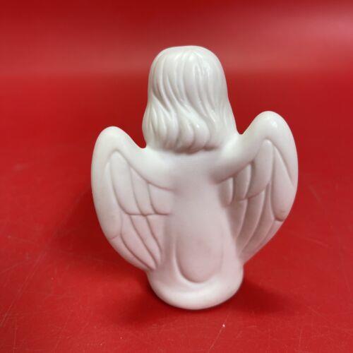 Vintage Pair of Praying Angels Candle Stick Holders Colonial Candle Japan White