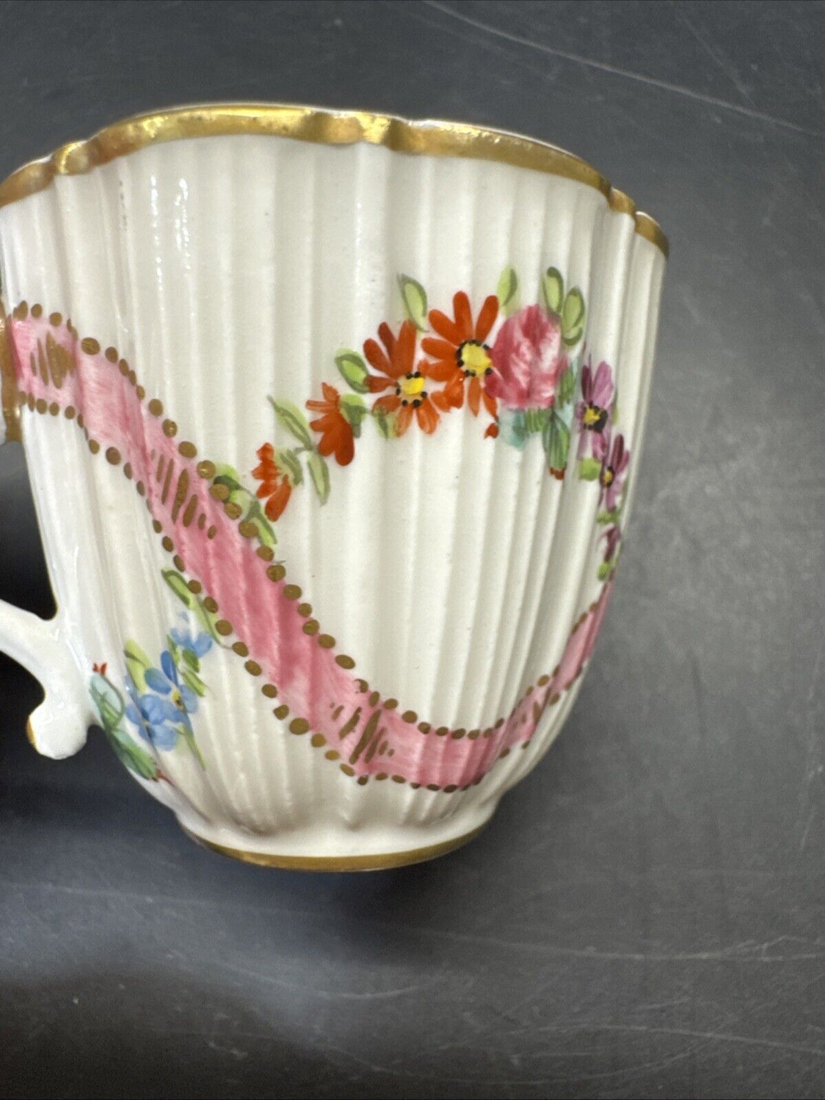 Vintage Porcelaine de Paris France Mini Cup & Saucer - Floral