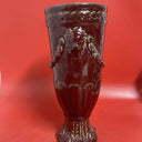 Hosley TM Potterie, Mid Century/Vintage Large Vase Art, Maroon Red, Heavy Glazed