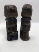 Vintage Tiki Totems From Jamaica Wooden Statue Man Woman Carved wood