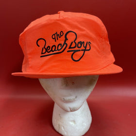 Vintage The Beach Boys hat Script Logo Neon Orange Nylon Elastic  Cap Hat