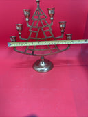 Brass Christmas Tree Candelabra 7 Candlestick Holders 