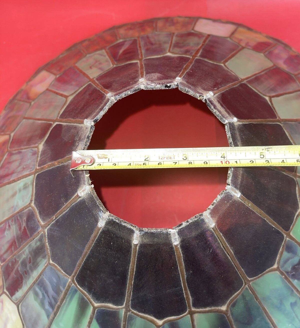 Tiffany Style Stained Glass Lamp Shade Peacock Tail Decorative, 23" Diameter
