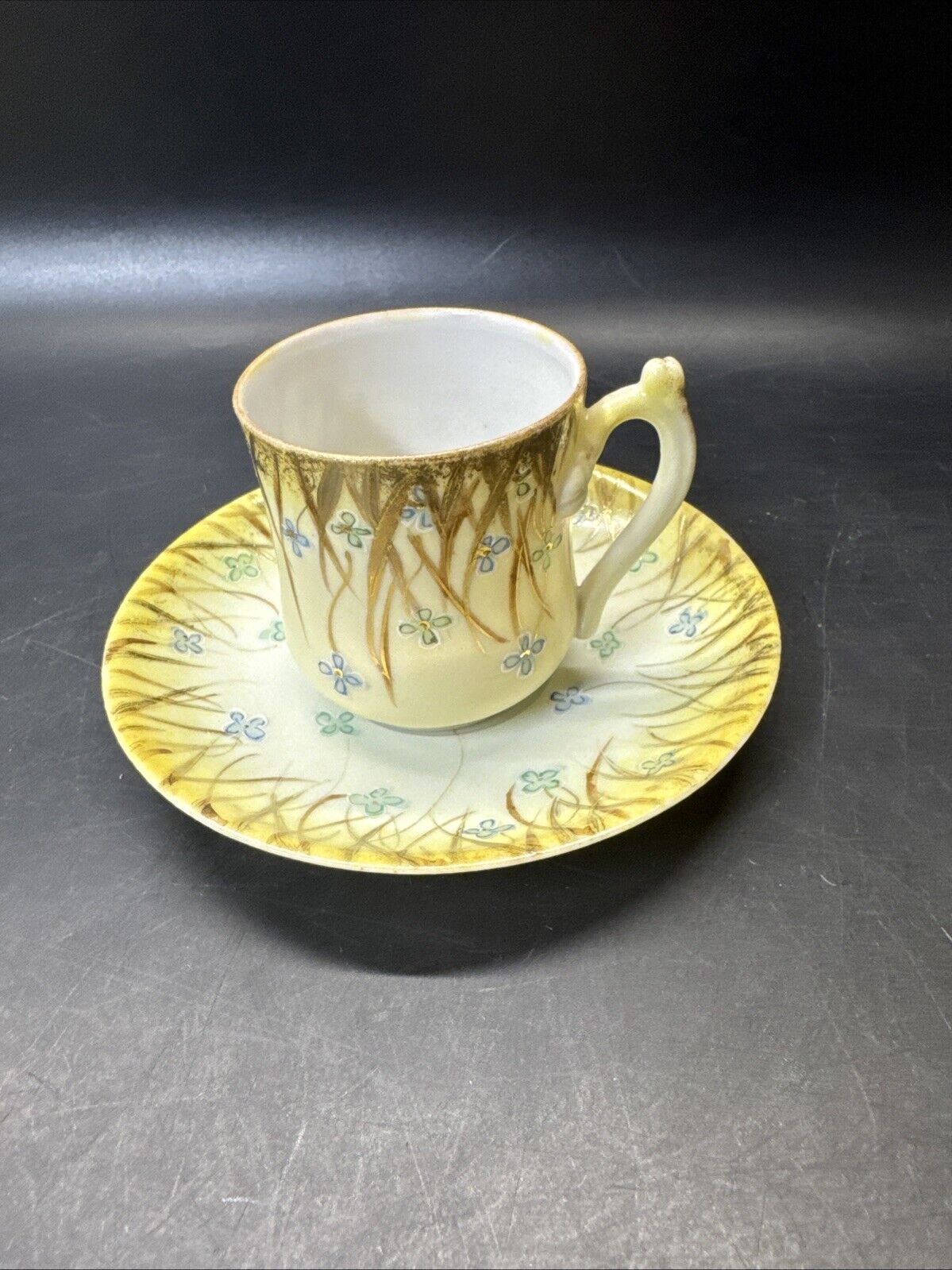 Vintage Mini Cup & Saucer Floral/ Set Of 2