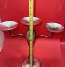 Pottery Barn Heavy Candelabra Taper Pilar Candle Holder 3 Arm Silver Color