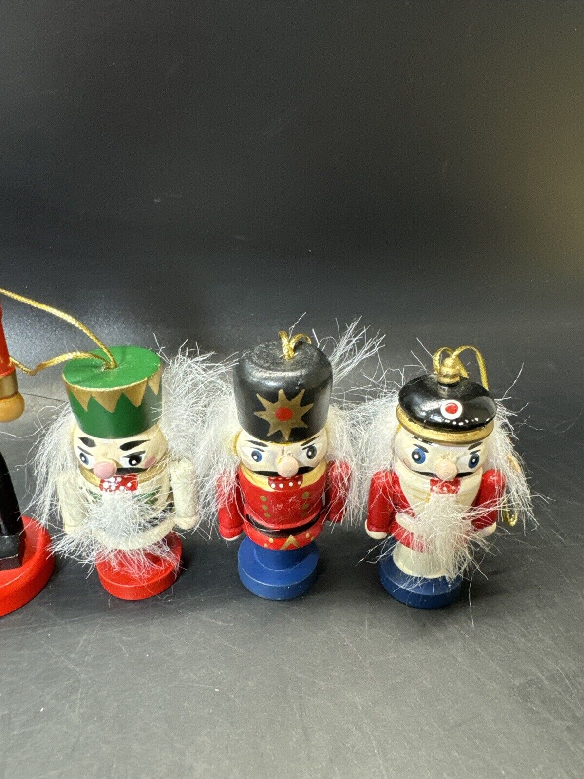 Lot Of 8 Small Wooden Nutcracker Ornaments