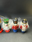 Lot Of 8 Small Wooden Nutcracker Ornaments