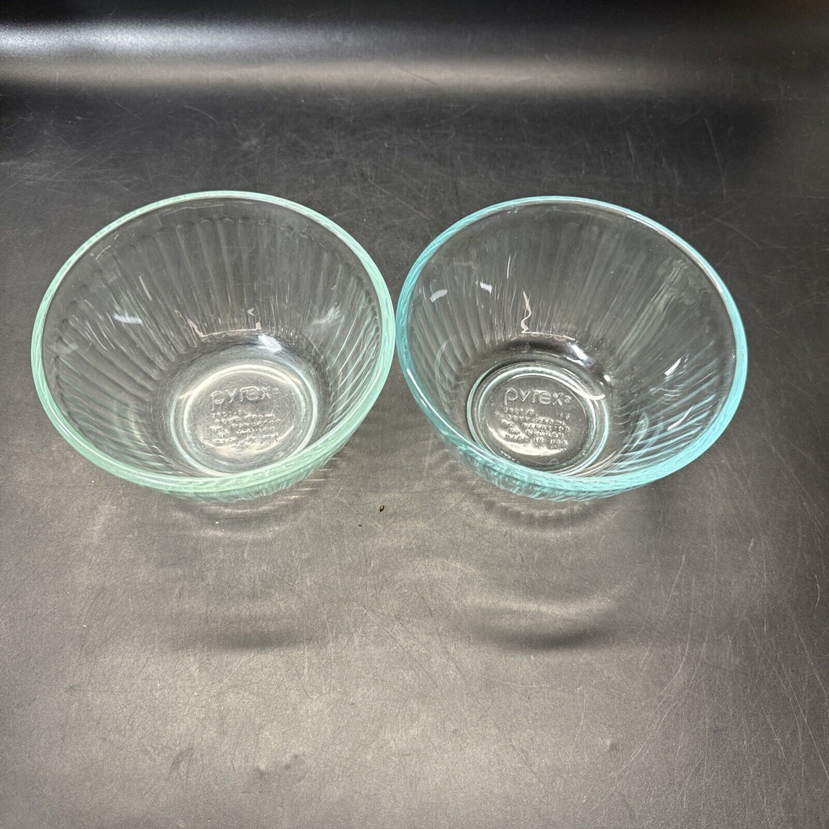 Pyrex Clear Glass Mixing Bowls - 7401(2), 7402, 7403(2)/ Set 5