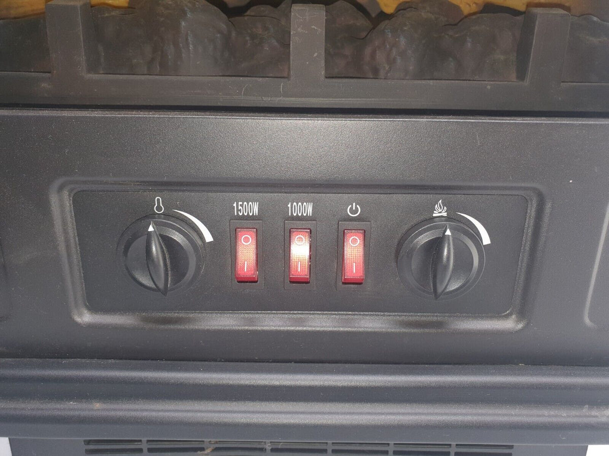 Mainstays Space Heater Faux Fireplace Electric Plug In 23”× 17”×9”/Black