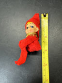 Vintage Teter Christmas Elf Felt Knee Huggers Ornament Wired