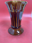 McCoy Tiara USA Pottery Brown Glaze Vase