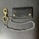 Black Leather Chain Wallet Long Style Billetera